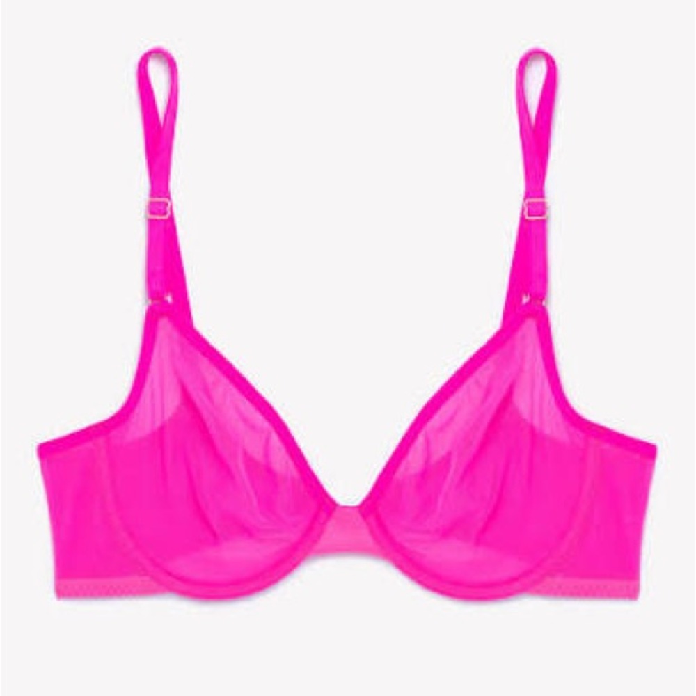 Smart & Sexy Sheer Hot Pink Bra